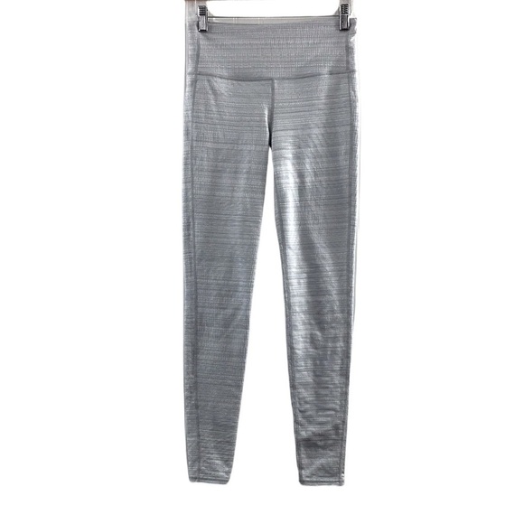 Athleta‎ Gray Jacquard Charatunga Tights Leggings Womens Small Workout Yoga - Picture 1 of 12